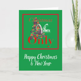 クリスマスの雰囲気だけ 抽象的な赤と緑の木 サンキューカード