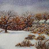 クリスマスの雰囲気のコテージ雪のシーン ジグソーパズル