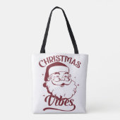 クリスマスの雰囲気ビンテージ デザイン トートバッグ (裏面)