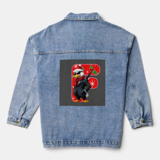クリスマスの雰囲気メンズTシャツ - 祝祭の季節のアウトフィット デニムジャケット