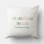 クリスマスの雰囲気 オーダーメイド 白 カラフル クッション (正面)