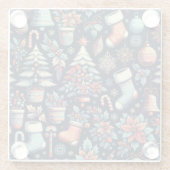 クリスマスの雰囲気 ガラスコースター (裏面)