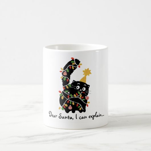 クリスマスの雰囲気 サンタ ねこ かわいい おもしろい コーヒーマグカップ (中央)