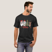 クリスマスの雰囲気 サンタ 雪だるま トナカイ ホリデー Tシャツ (正面フル)
