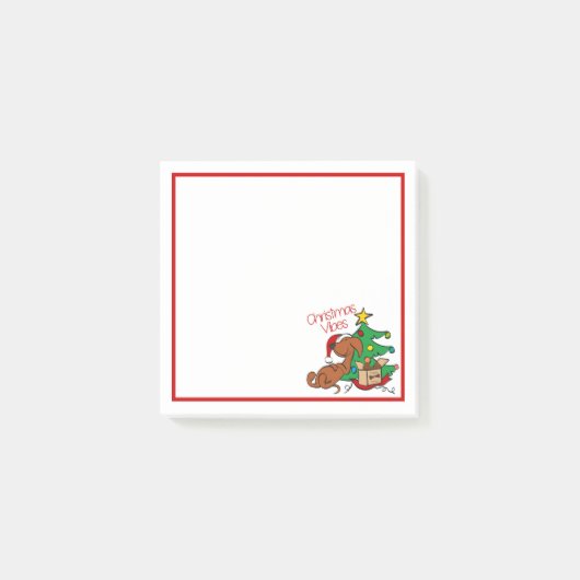 クリスマスの雰囲気 ダックスフンド ポストイット (正面)