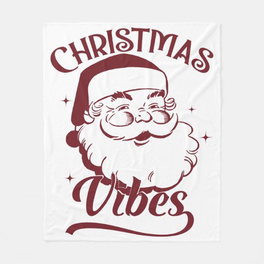 クリスマスの雰囲気 ビンテージ デザイン フリースブランケット (正面)