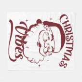 クリスマスの雰囲気 ビンテージ デザイン フリースブランケット (正面(横))