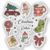 クリスマスの雰囲気 ホリデーステッカー パック シール (正面)