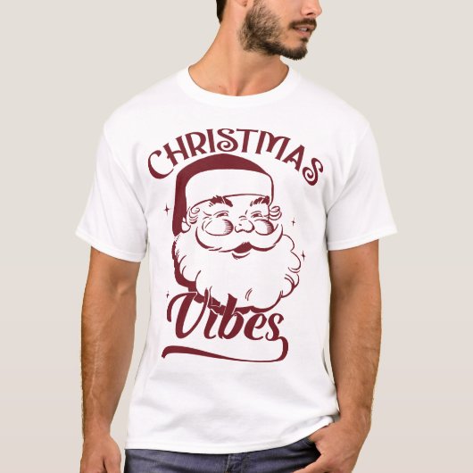 クリスマスの雰囲気 ヴィンテージデザイン Tシャツ (正面)