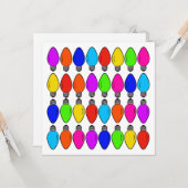 クリスマスの電球パターン カード (正面/裏面インサイチュ)