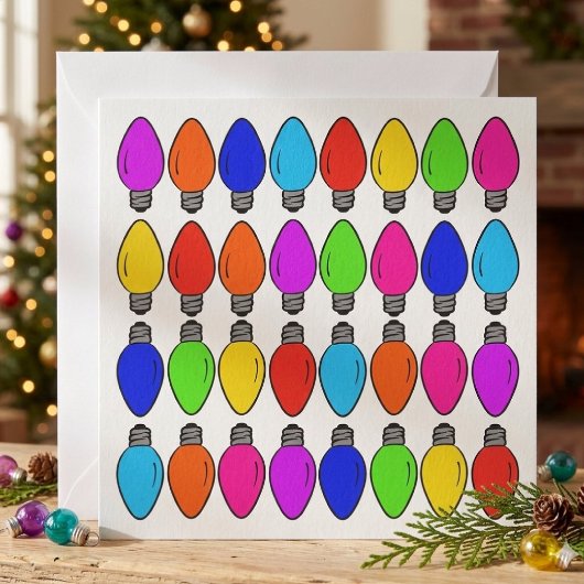 クリスマスの電球パターン カード