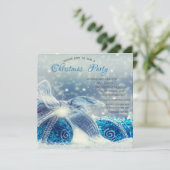 クリスマスの青いクリスマスボール企業のクリスマス 招待状 (スタンド正面)