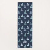 クリスマスの青い木とビーズの文字列パターン ヨガマット (裏面)