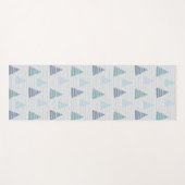 クリスマスの青い木とビーズの文字列パターン ヨガマット (正面(横))