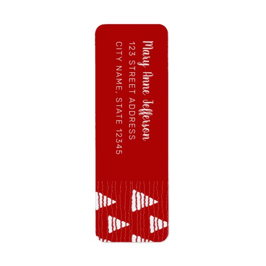 クリスマスの青い木とビーズの文字列パターン ラベル (正面)