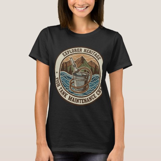 クリスマスの青い目のプレコの魚 Tシャツ (正面)