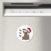 クリスマスの面白いキャラクターデザインの犬 マグネット (インサイチュ (食洗機))