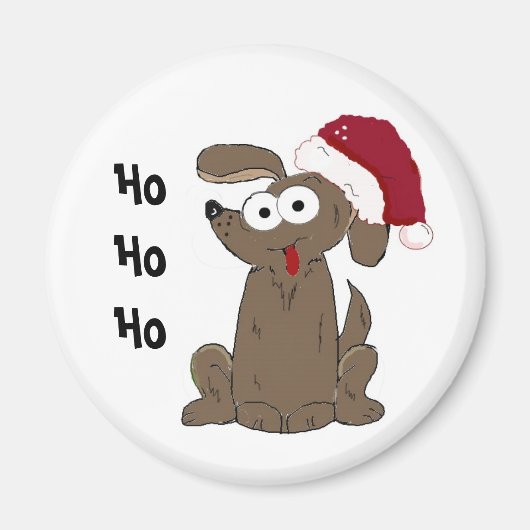 クリスマスの面白いキャラクターデザインの犬 マグネット (正面)