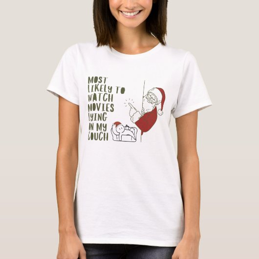 クリスマスの面白いテキストの女性用スペシャル Tシャツ (正面)