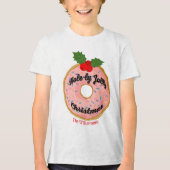 クリスマスの面白いドーナツリースのカスタマイズ トライブレンドTシャツ (正面)