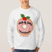 クリスマスの面白いドーナツリースのカスタマイズ Tシャツ (正面)