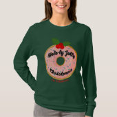 クリスマスの面白いドーナツリース パーソナライズ Tシャツ (正面)