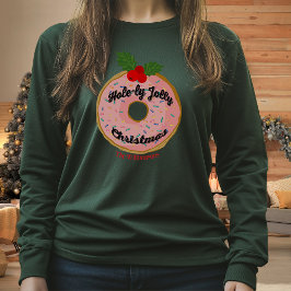 クリスマスの面白いドーナツリース パーソナライズ Tシャツ