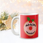クリスマスの面白いドーナツリース 名前入り コーヒーマグカップ