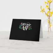 クリスマスの面白いパジャマ Let's Get Lit クリスマス クラシック カード (黄色い花)