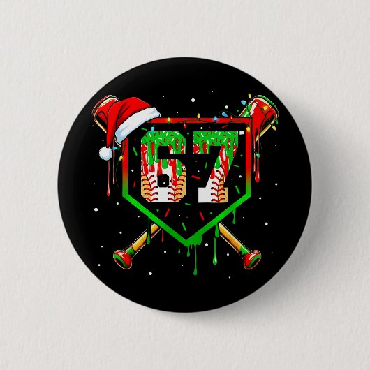 クリスマスの面白いミーム67 アイスクリーム売り男子 Xmas 缶バッジ (正面)