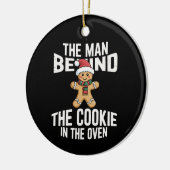 クリスマスの面白い妊娠中の男性はクッキーの後ろ セラミックオーナメント (左)