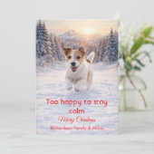 クリスマスの面白い引用と可愛い犬 | ホリデーカード (スタンド正面)