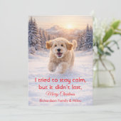 クリスマスの面白い引用と可愛い犬 | ホリデーカード (スタンド正面)