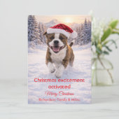 クリスマスの面白い引用のあるかわいい犬 | ホリデーカード (スタンド正面)