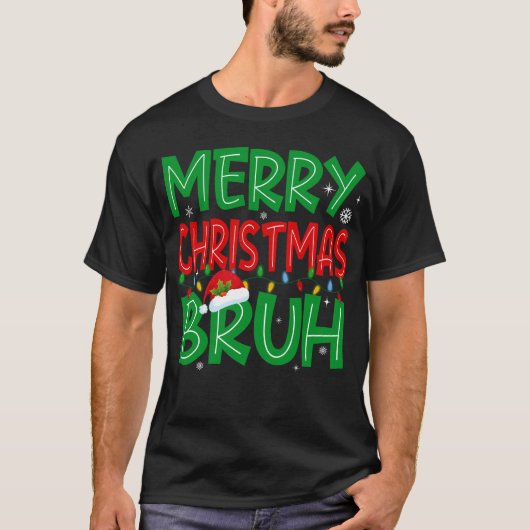 クリスマスの面白フレーズ「Bruh Meme」 Tシャツ (正面)