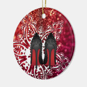 クリスマスの靴の小剣のファッションの雪片のクリスマス セラミックオーナメント (左)