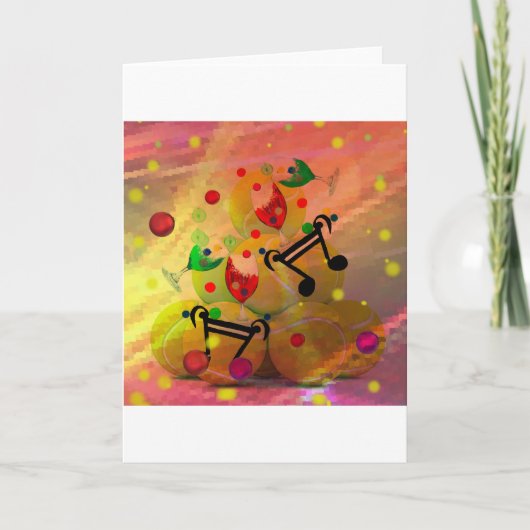 クリスマスの音楽ノートとのテニス シーズンカード (正面)