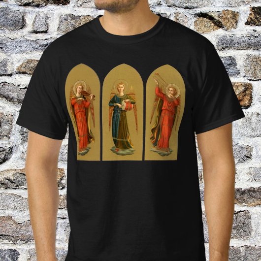 クリスマスの音楽家天使 ルネサンス様式 Tシャツ