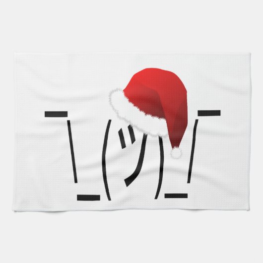 クリスマスの顔つき絵文字 キッチンタオル (横)