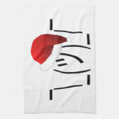 クリスマスの顔つき絵文字 キッチンタオル (縦)
