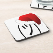 クリスマスの顔つき絵文字 コースター (左側)