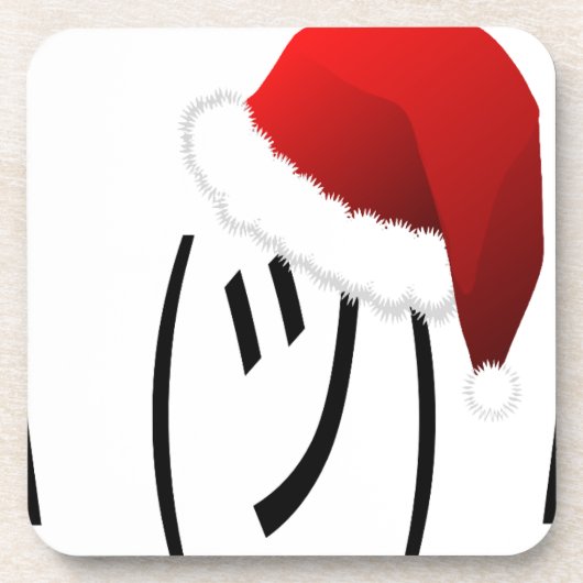 クリスマスの顔つき絵文字 コースター (正面)