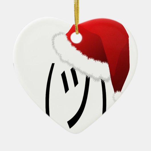 クリスマスの顔つき絵文字 セラミックオーナメント (正面)