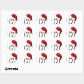 クリスマスの顔つき絵文字 ラウンドシール (シート)