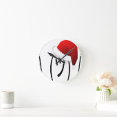 クリスマスの顔つき絵文字 ラウンド壁時計 (ホーム)
