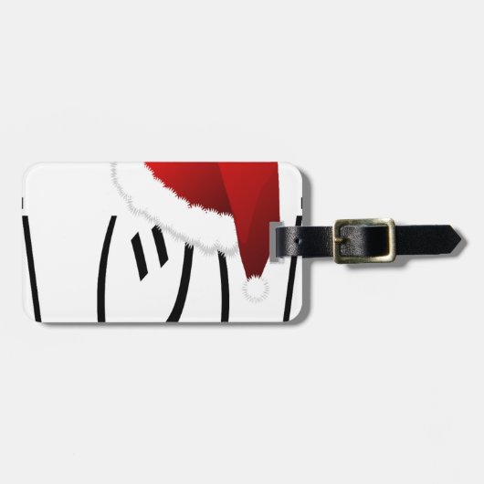 クリスマスの顔つき絵文字 ラゲッジタグ (正面横)