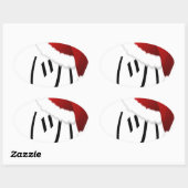 クリスマスの顔つき絵文字 楕円形シール (シート)