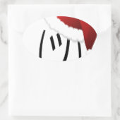 クリスマスの顔つき絵文字 楕円形シール (バッグ)