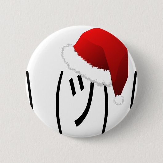 クリスマスの顔つき絵文字 缶バッジ (正面)