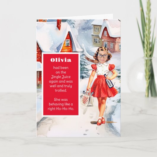 クリスマスの顔を交換 カード (正面)